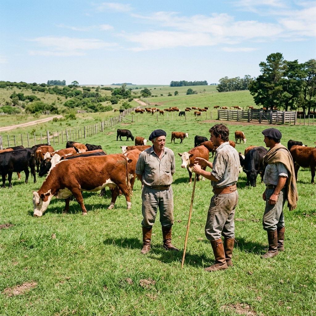 Productores evaluando ganado